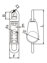 Single Block With Ring Drawing