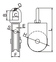 Single Block With Split Pin Drawing