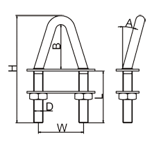 A Bolt With Nuts And Plates Drawing