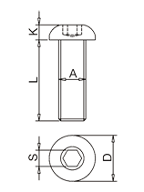 Button Head Bolt ISO7380 Drawing