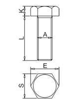 Hexagon Head Bolt DIN933 Drawing