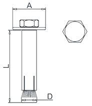 Hexagon Head Internal Expansion Screw Dwaing Hexagon Head Internal Expansion Screw Dwaing