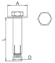 Hexagon Head Internal Expansion Screw Dwaing