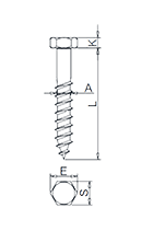 Hexagon Head Wood Screw DIN571 Drawing