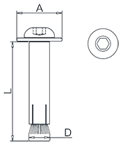 Hexagon Socket Button Head Internal Expansion Screw Drawing