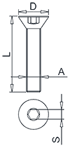 Hexagon Socket Countersunk Screw DIN7991 Drawing