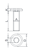 Hexagon Socket Flat Head Screw Drawing