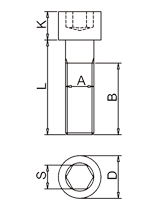 六角穴付ボルトDIN912図面