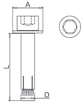 Hexagon Socket Head Cap Internal Expansion Screw Drawing