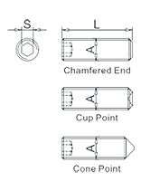 Hexagon Socket Set Screw Drawing