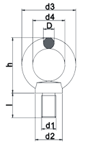 Lifting Eye Bolt JIS B1168 Drawing