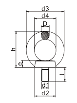 Lifting Eye Bolt DIN580 Drawing