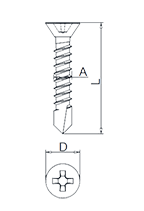 Self Drilling Screws with Countersunk DIN7504P Drawing Self Drilling Screws with Countersunk DIN7504P Drawing