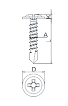 Self Drilling Screws with Flat Pan Head Drawing