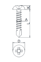 Self Drilling Screws with Pan Head DIN7504N Drawing Self Drilling Screws with Pan Head DIN7504N Drawing