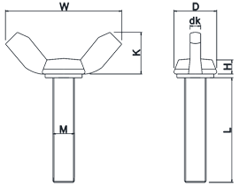 Wing Screws American Form Drawing