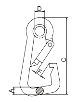 Angle Snap Hook With Eyelet Drawing Angle Snap Hook With Eyelet Drawing
