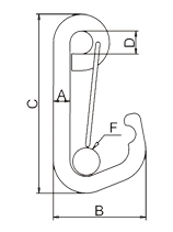 Delta Simple Snap Hook Drawing