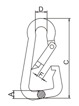 Oblique Angle Snap Hook Drawing Oblique Angle Snap Hook Drawing