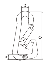 Oblique Angle Snap Hook Drawing