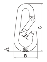ナス型スナップフックDIN5299B図面 ナス型スナップフックDIN5299B図面