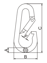 Pear Shaped Snap Hook DIN5299B Drawing