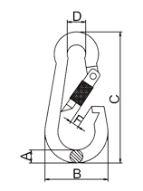 Snap Hook With Nut DIN5299D Drawing