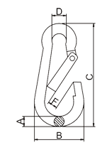 Snap Hook With Wide Opening Drawing