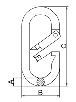 Straight Snap Hook Drawing Straight Snap Hook Drawing