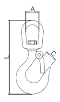 Swivel Eye Crane Hook Drawing