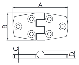 Casting Hinge 868-3 Drawing