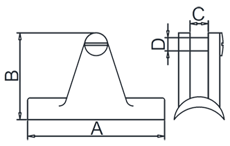 Concave Deck Hinge Drawing