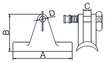 Concave Deck Hinge with Removable Pin Drawing