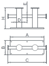 Double Cross Bollard Drawing Double Cross Bollard Drawing