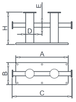 ダブルクロスボラード図面