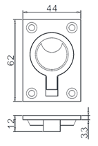 Flush Lift Ring 873-3 Drawing