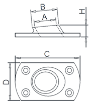 溶接傾斜スクエアベース図面