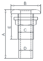 Thru-hull with Hose Connection Drawing