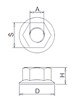 Hexagon Flange Nuts with Serration DIN6923 Drawing Hexagon Flange Nuts with Serration DIN6923 Drawing