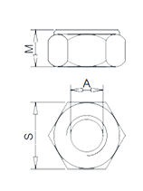 Hexagon Nut with Non-metallic Insert DIN985 Drawing