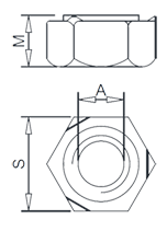 Welding Nut DIN929 Drawing