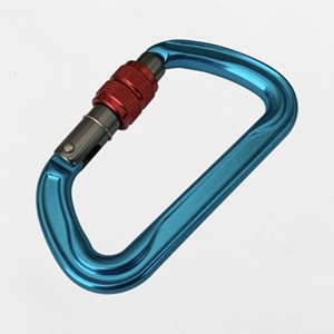 D Shaped Climbing Carabiner with Safety Lock