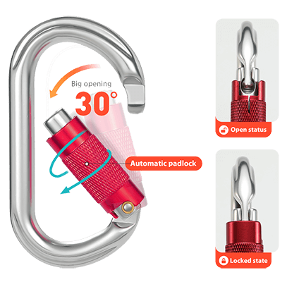 オーバル自動ロックカラビナ詳細図