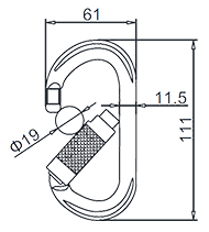 Oval Auto Lock Carabiner Drawing