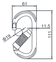 オーバル自動ロックカラビナ図面