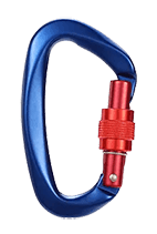 D Shaped Climbing Carabiner Screw Lock Blue/Red