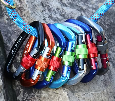 登山用Ｄ型カラビナねじロック式詳細図