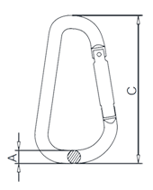 D Type Aluminum Hook Drawing