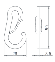 Flat Aluminum Hook Drawing