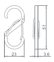 Flat S-shaped Aluminum Hook Drawing